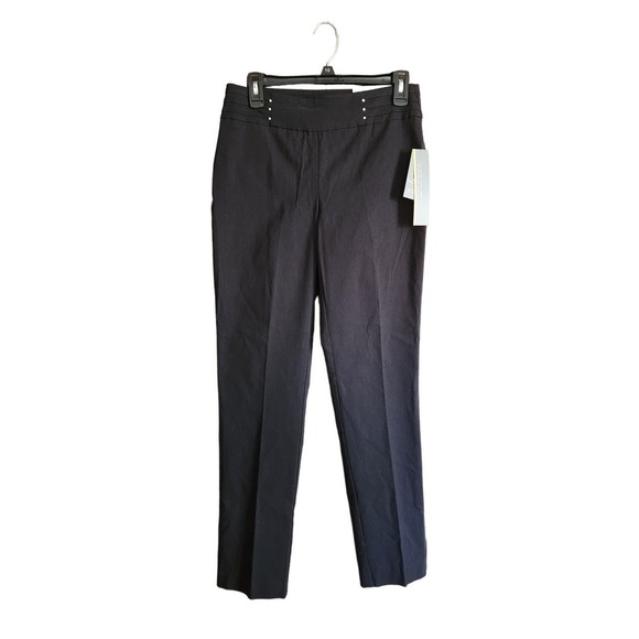 JM Collection Black Office Pants Elastic Waist Slim Leg NWT Womens Size S - Picture 1 of 5